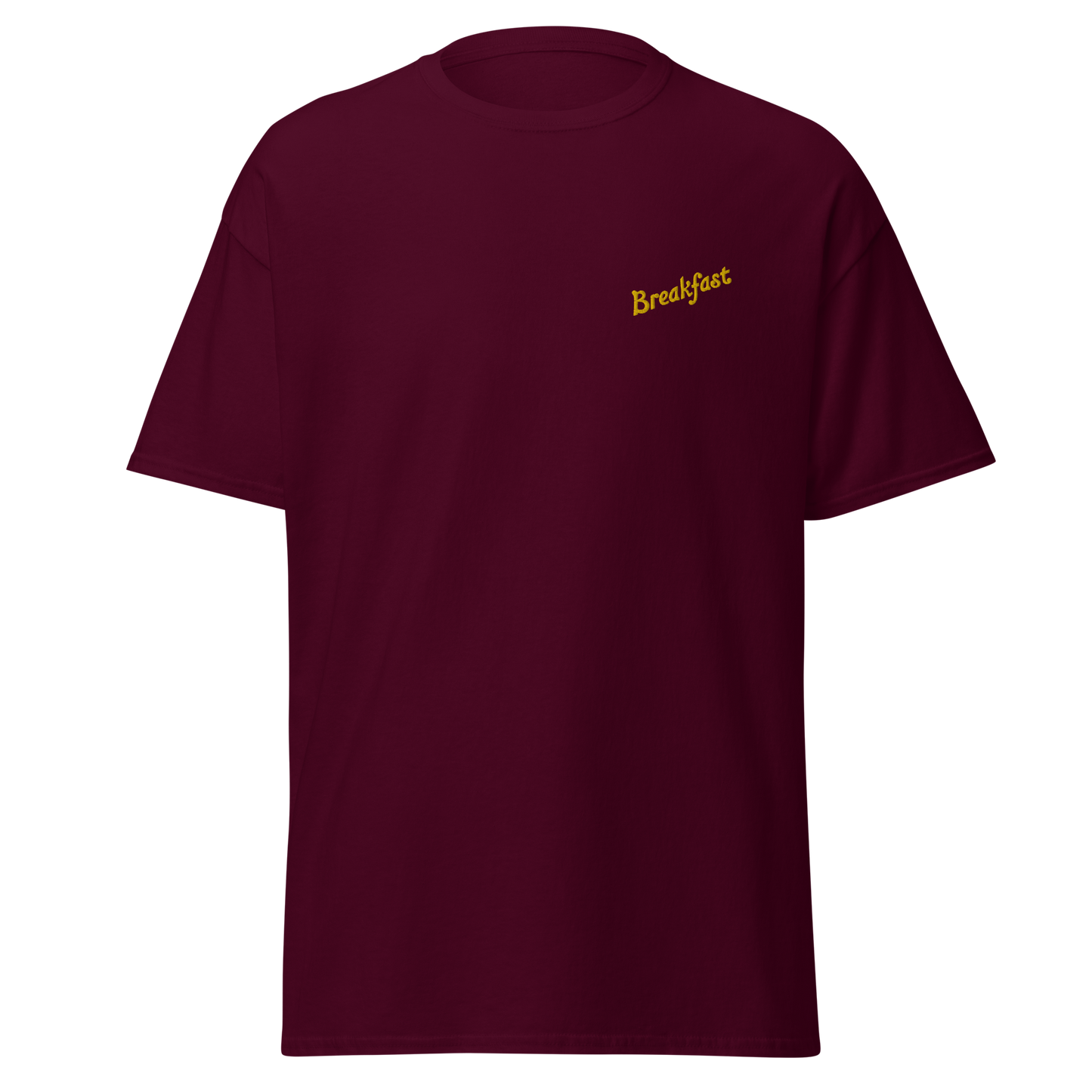 Maroon T-shirt with embroidered logo