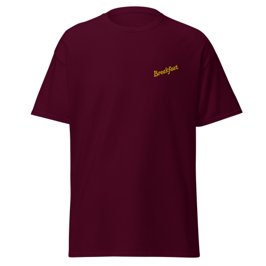 Maroon T-shirt with embroidered logo